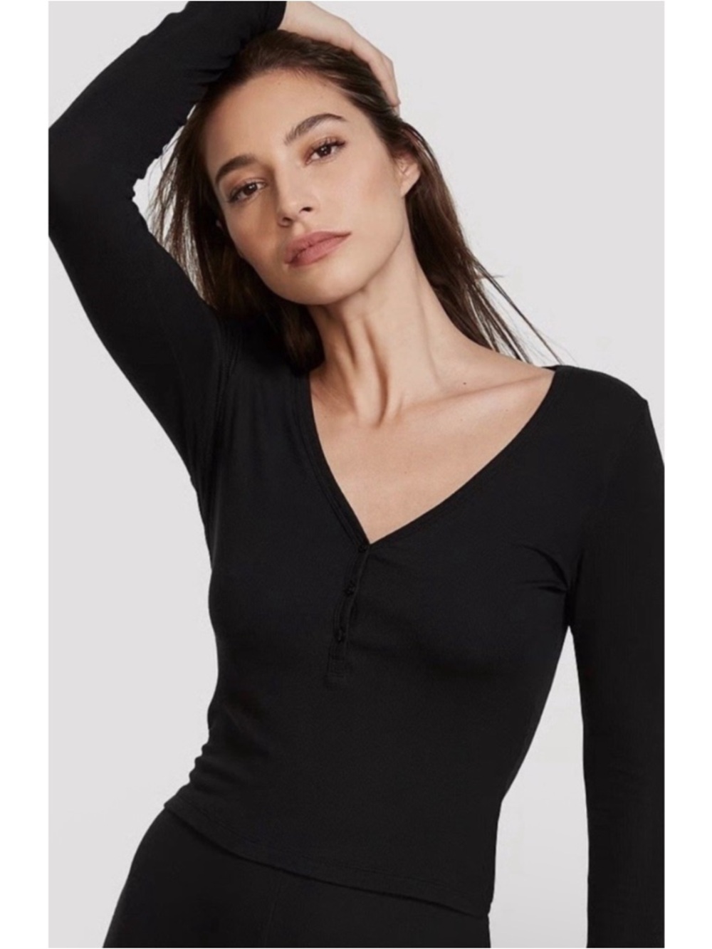 💕 Victoria's Secret Body by Victoria Ribbed Modal Long-Sleeve Henley Top 💕